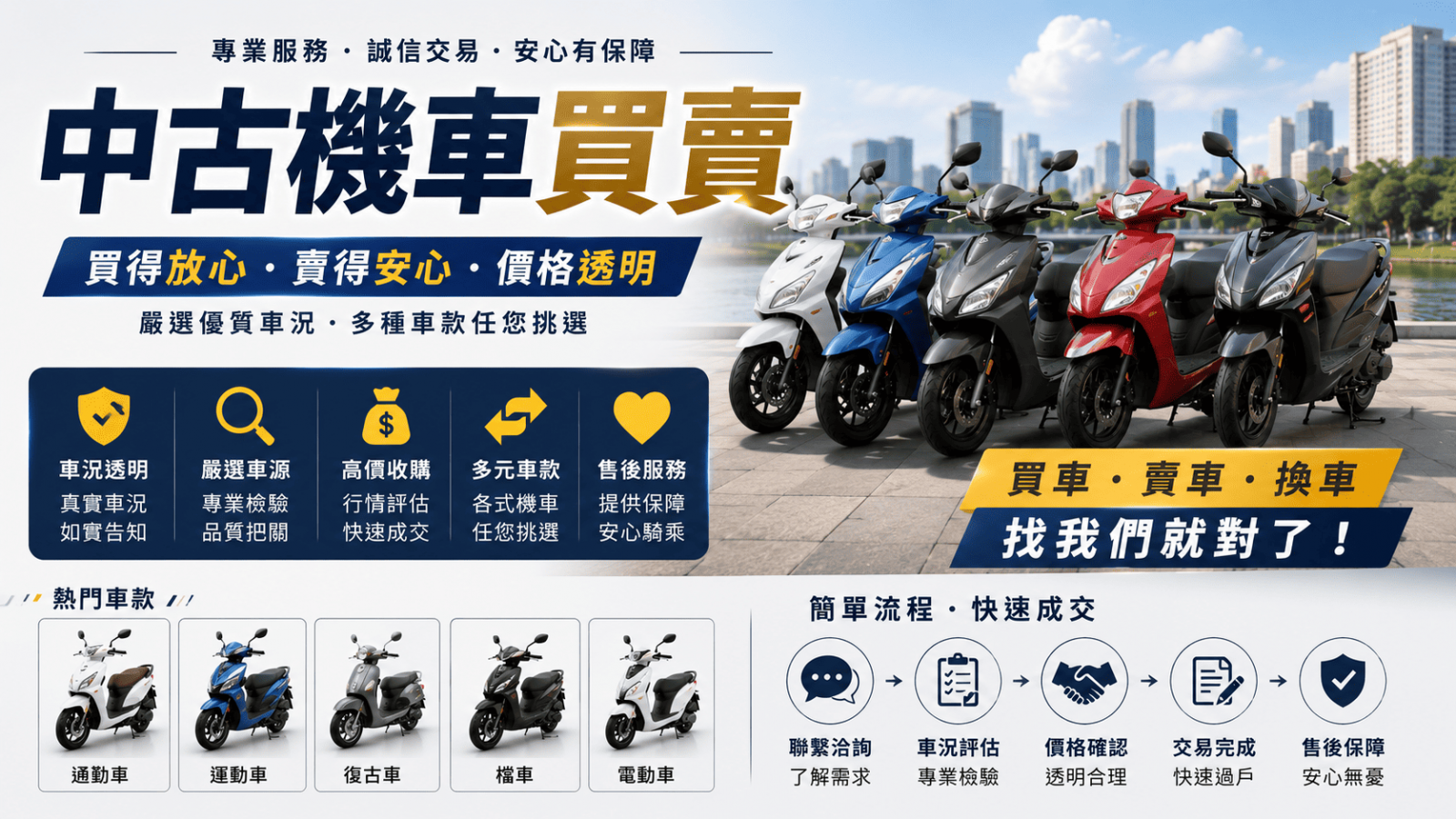 中古機車買賣是許多人換車、通勤、學生代步或短期用車時會遇到的交易需求。